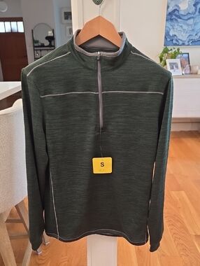 Pebble Beach Men's Dark Green Performance Half-Zip Golf Pullover Sweatshirt (S)